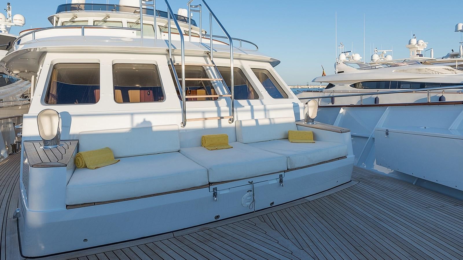 a group of boats are parked aboard LA REINA DEL MAR Yacht for Sale