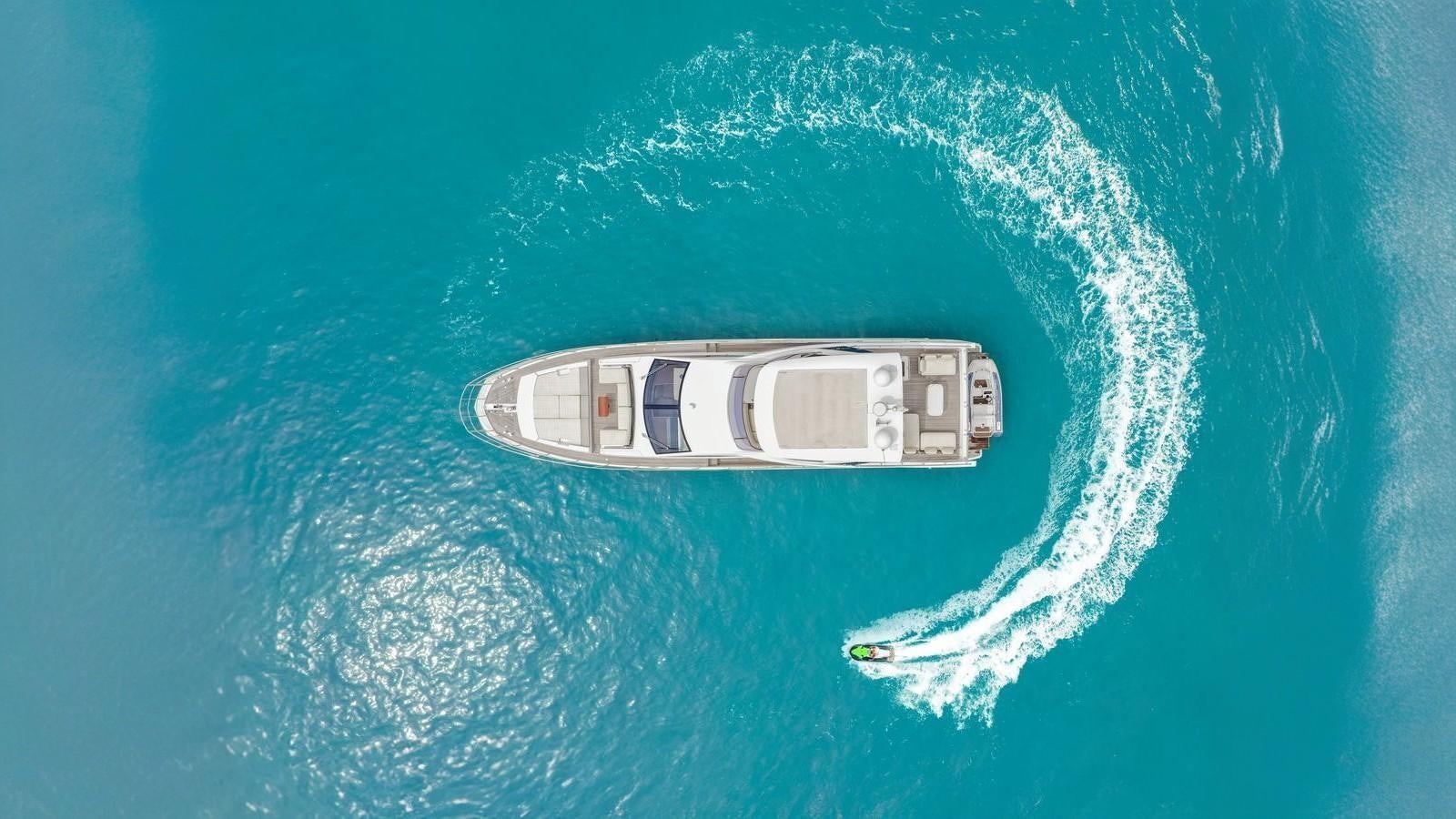 a high angle view of a boat aboard TK Yacht for Sale