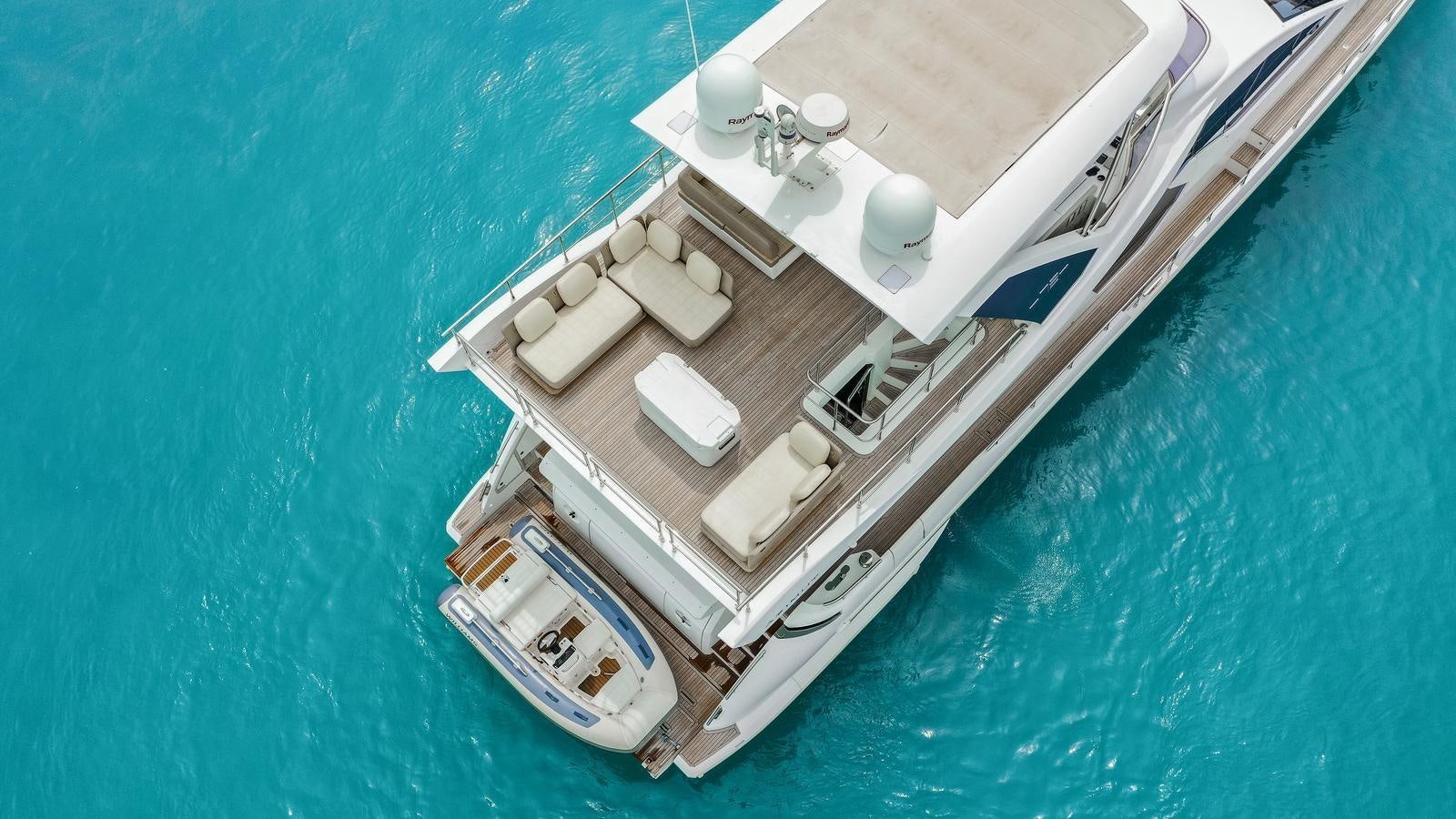 a high angle view of a boat aboard TK Yacht for Sale
