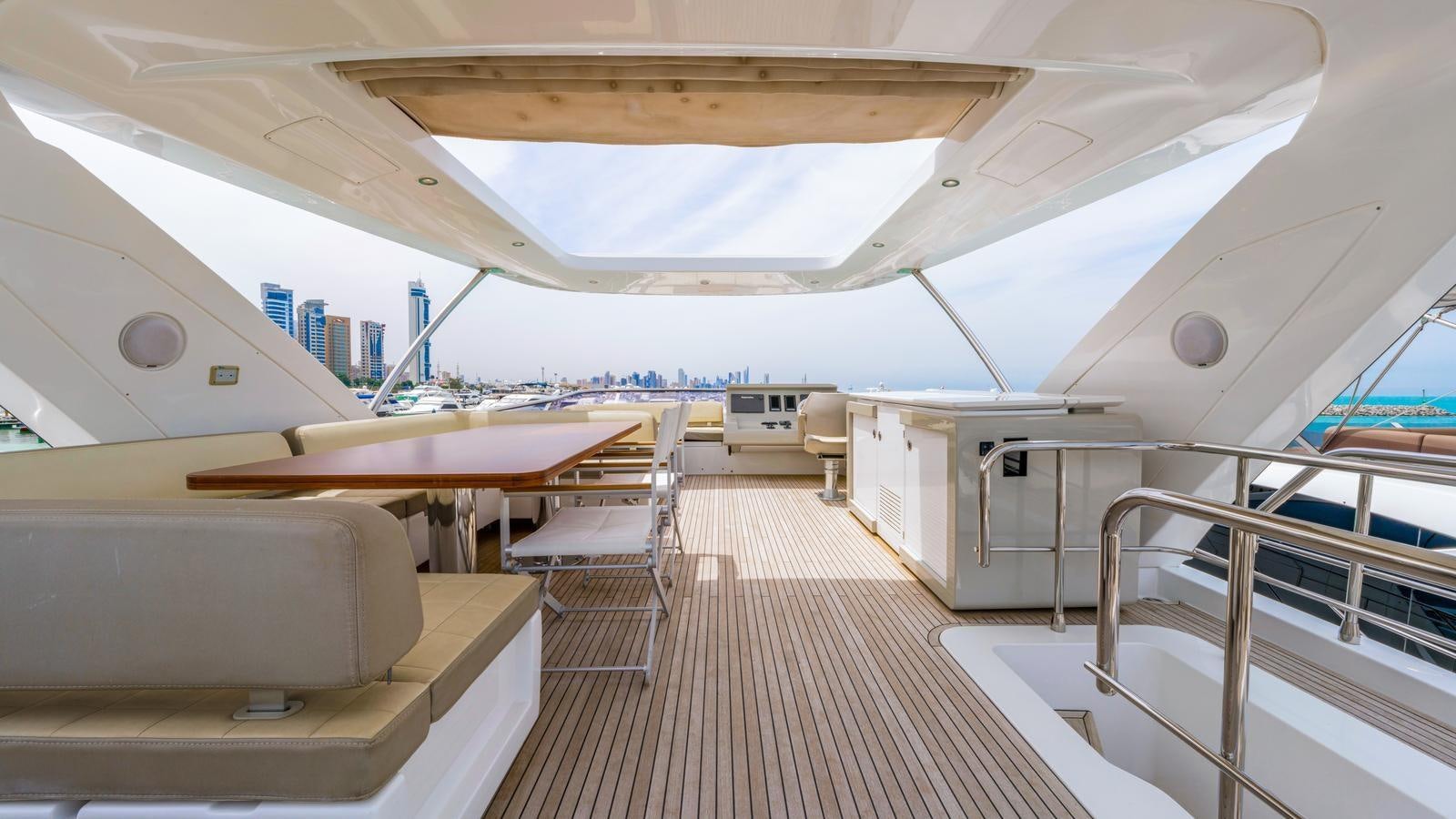 inside of a plane aboard TK Yacht for Sale