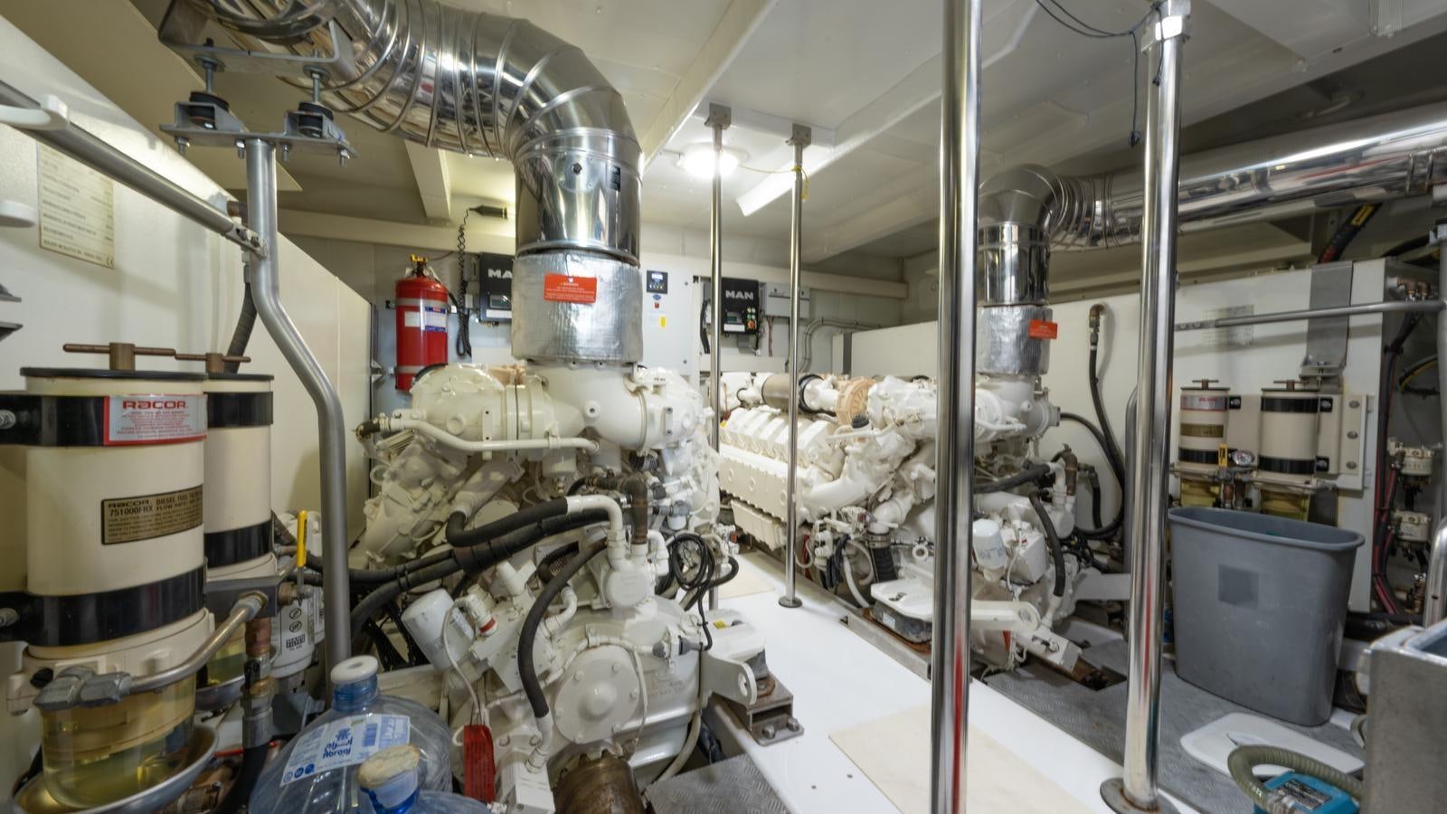 a large factory machinery aboard TK Yacht for Sale