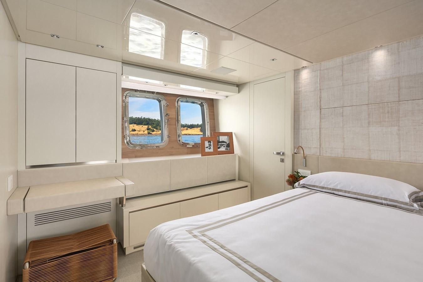 a room with two beds aboard SANLORENZO SX88/81 Yacht for Sale