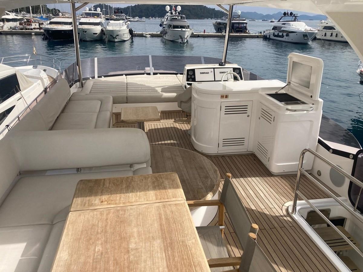 a deck with boats and a dock aboard CENGIZ Yacht for Sale