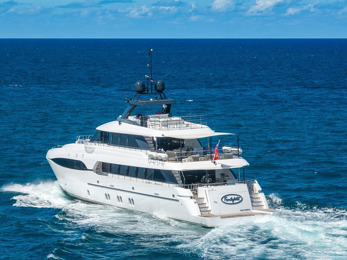 a white yacht in the water aboard MOONEN ROYAL DENSHIP 120 Yacht for Sale