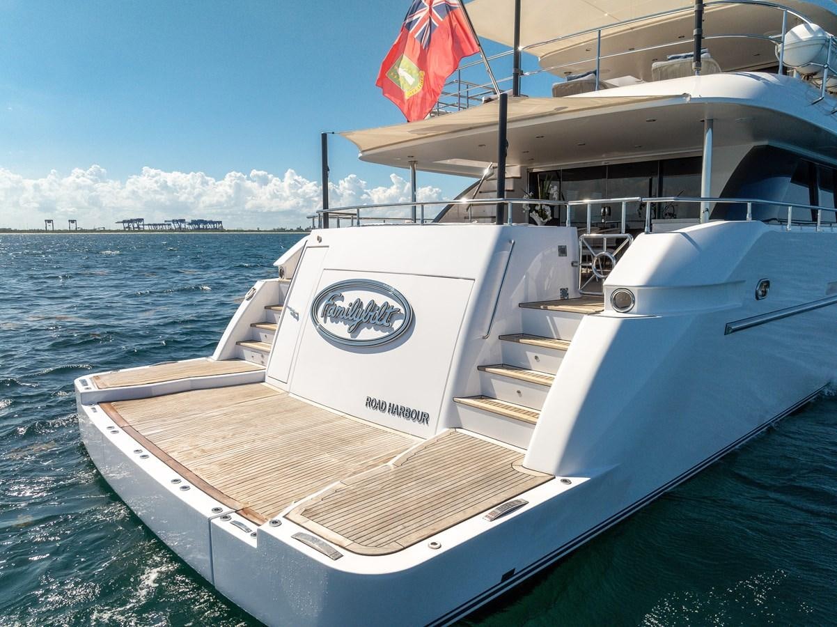 a large white boat with a flag on it aboard MOONEN ROYAL DENSHIP 120 Yacht for Sale