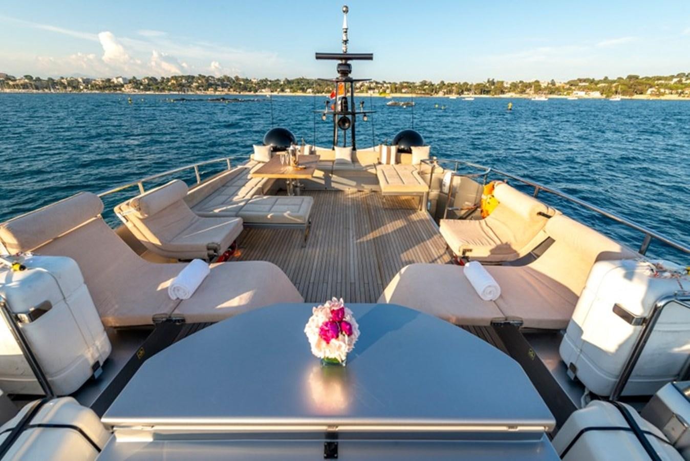 a boat with a flower in the front aboard LEVANTINE II Yacht for Sale
