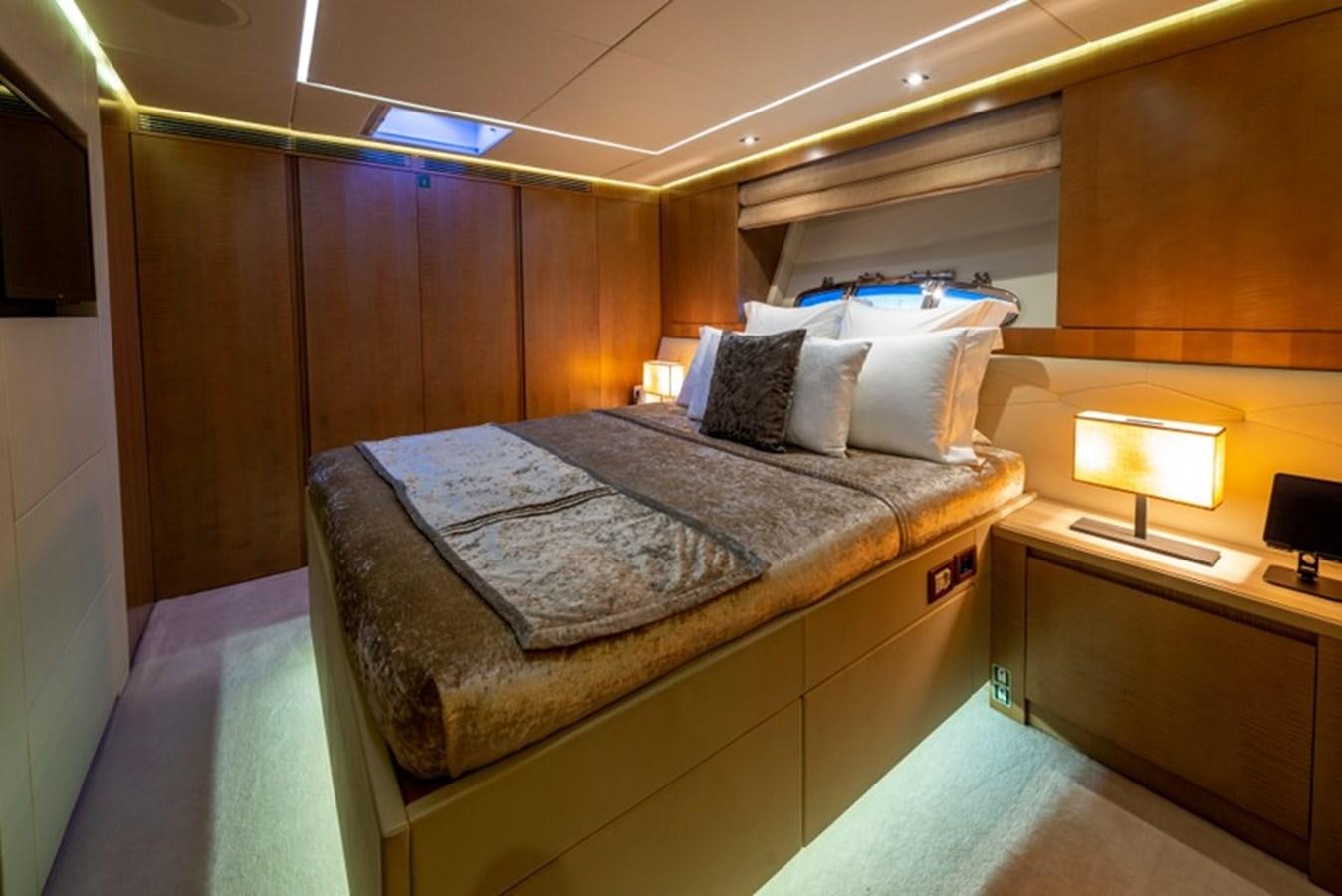 a bed in a room aboard LEVANTINE II Yacht for Sale
