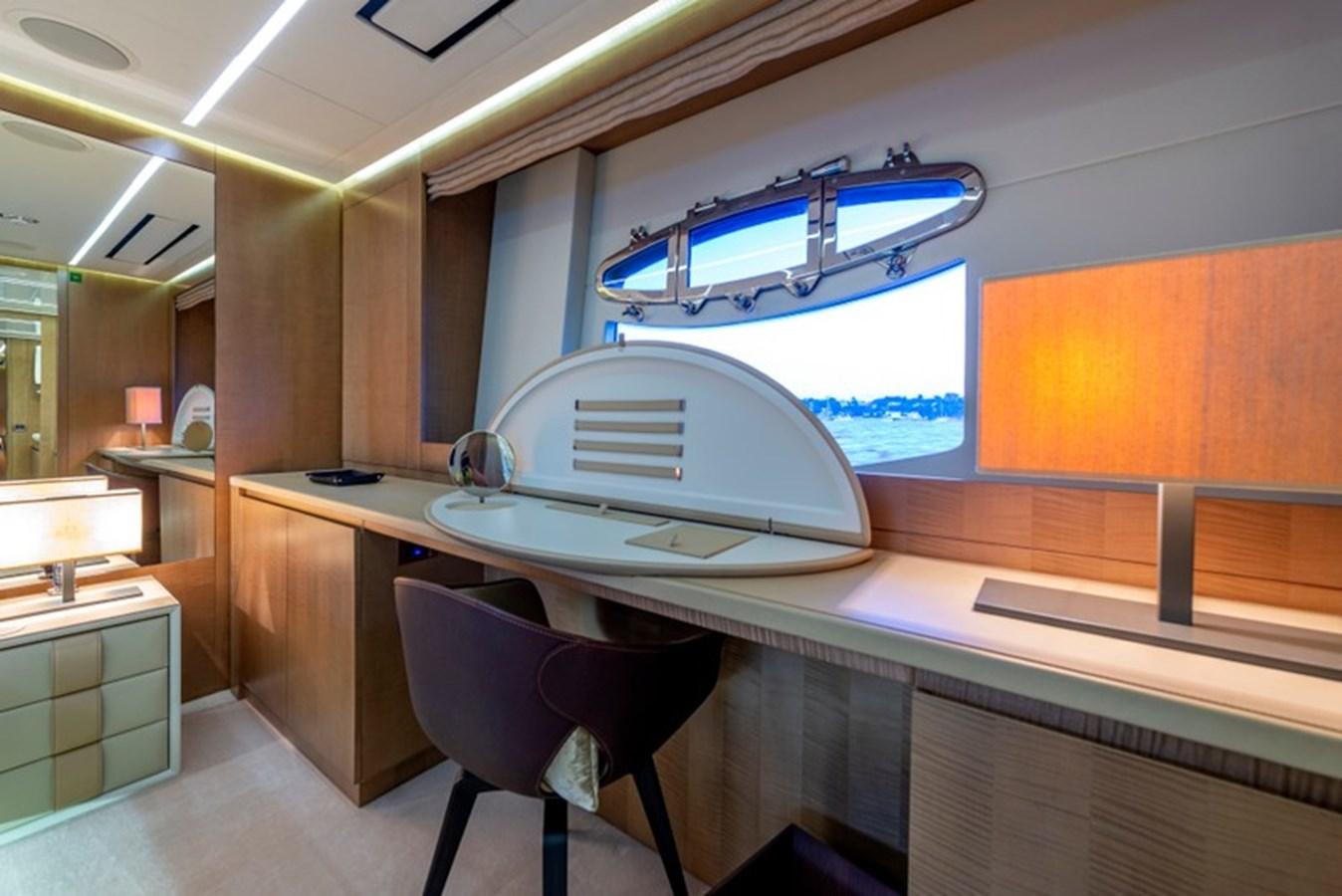 a room with a desk and a chair aboard LEVANTINE II Yacht for Sale