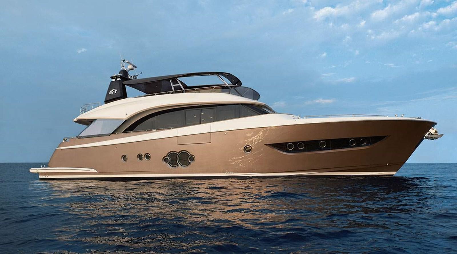 a white yacht in the water aboard ANDIAMO Yacht for Sale