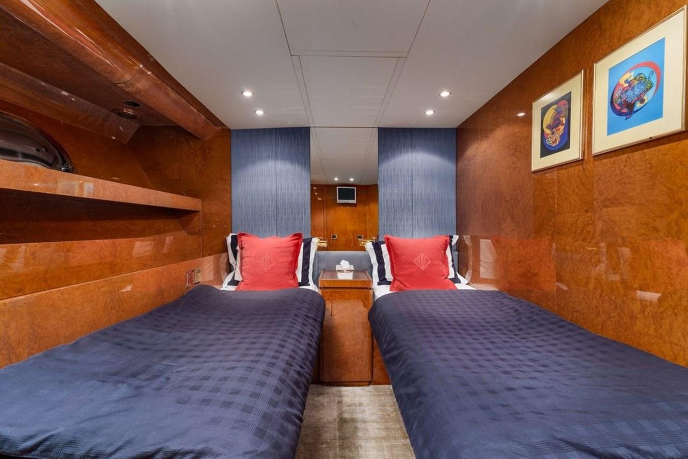 a room with two beds aboard ALIA 7 Yacht for Sale