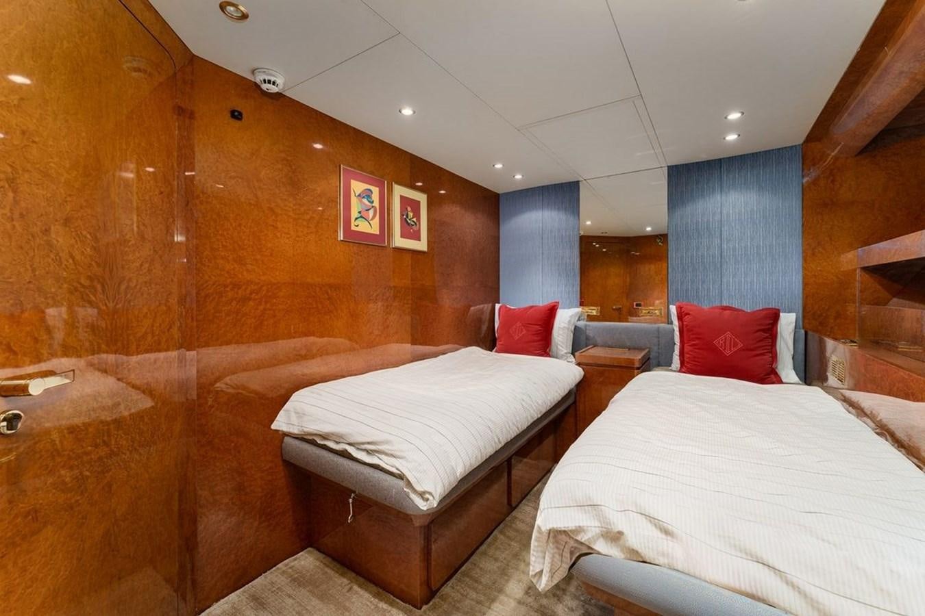 a room with two beds aboard ALIA 7 Yacht for Sale