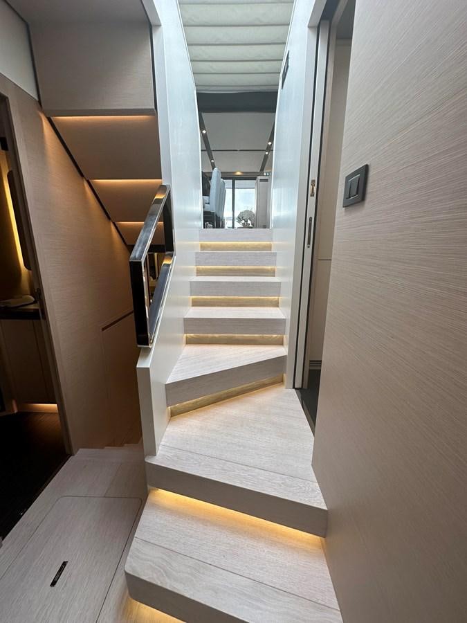 a hallway with a door and a glass door aboard SUNSET 8 Yacht for Sale