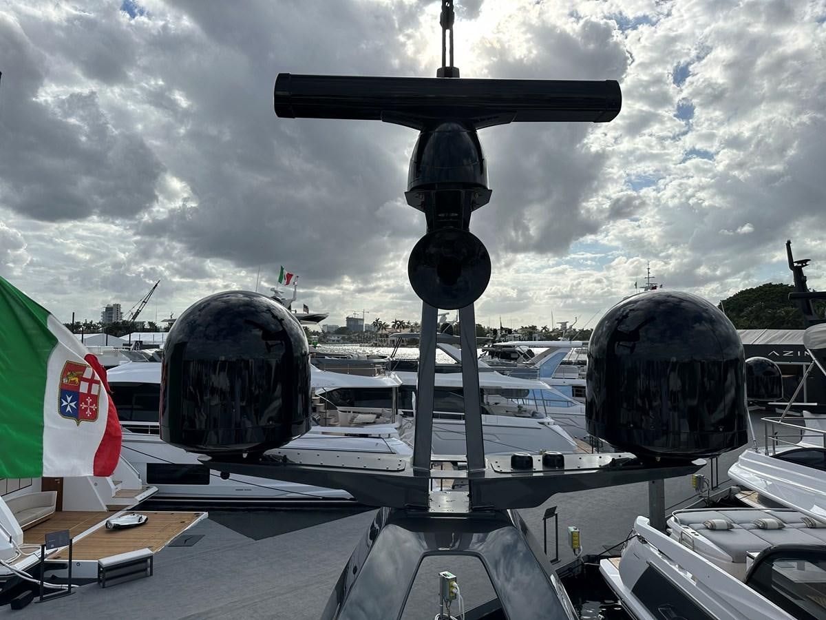 a group of satellite dishes aboard SUNSET 8 Yacht for Sale