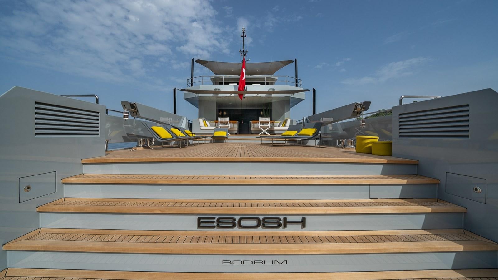 a wood pallet with a few machines on it aboard ESOSH Yacht for Sale