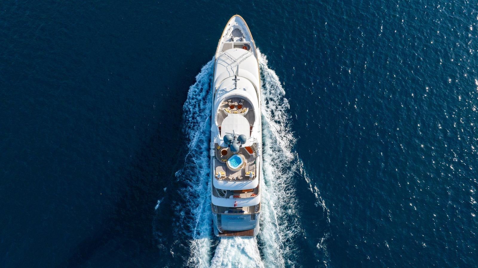 a space shuttle in space aboard GROOVER Yacht for Sale
