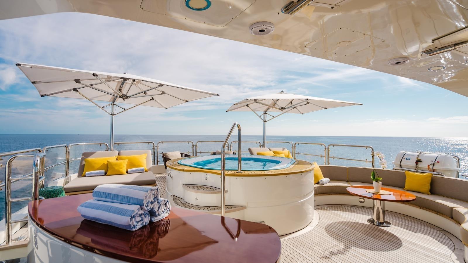 a boat on a deck aboard GROOVER Yacht for Sale