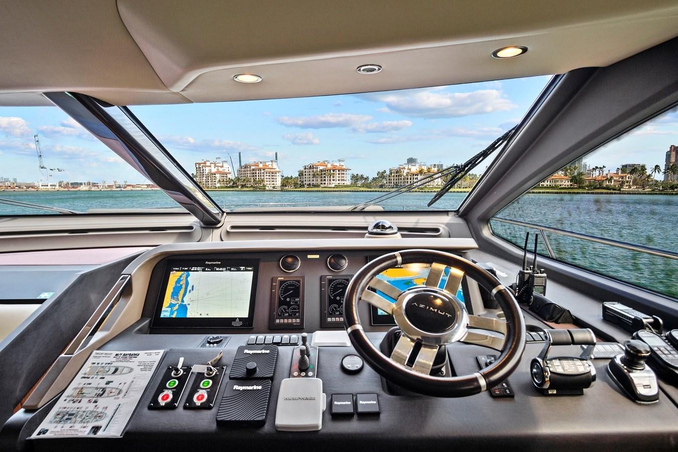 the inside of a car aboard GRATITUDE Yacht for Sale