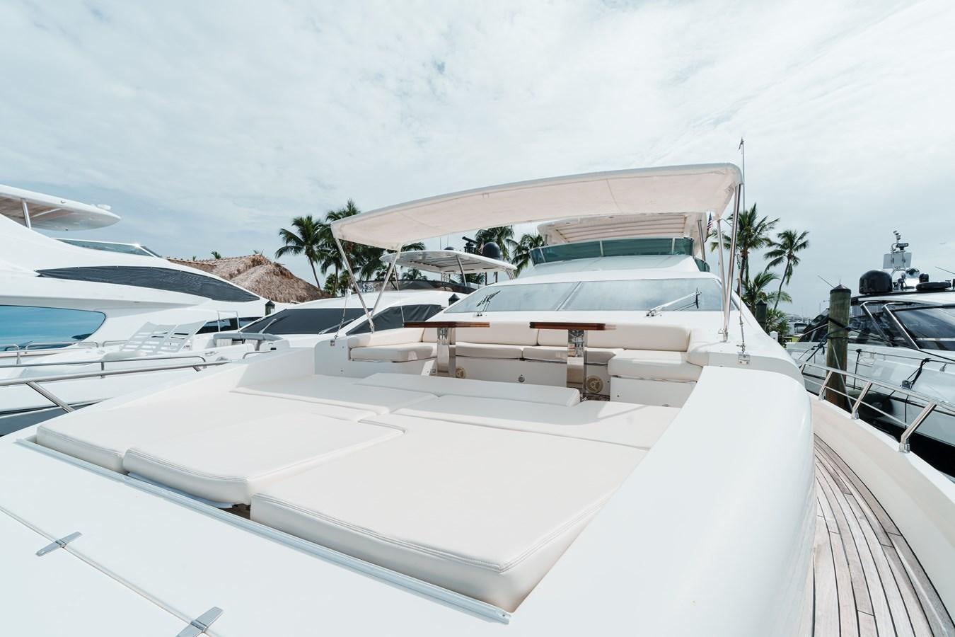 a row of white yachts aboard AZIMUT 85 FLY Yacht for Sale