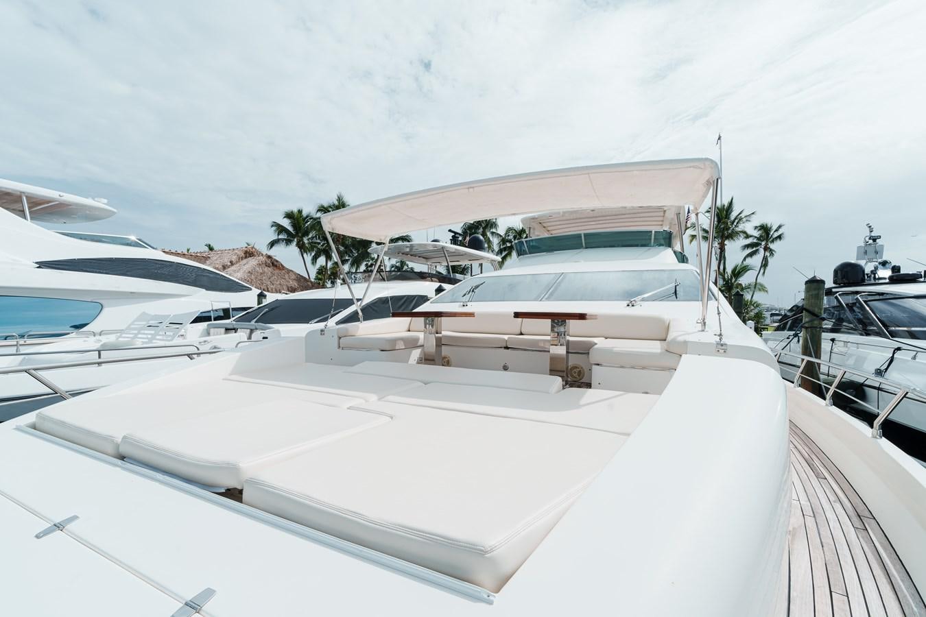 a row of white yachts aboard AZIMUT 85 FLY Yacht for Sale