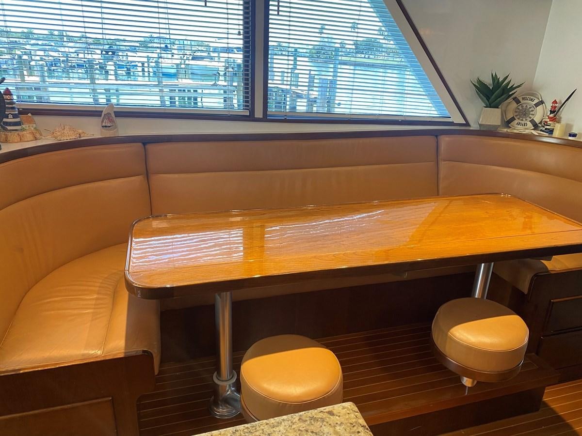a bench in a room aboard VICTORY Yacht for Sale