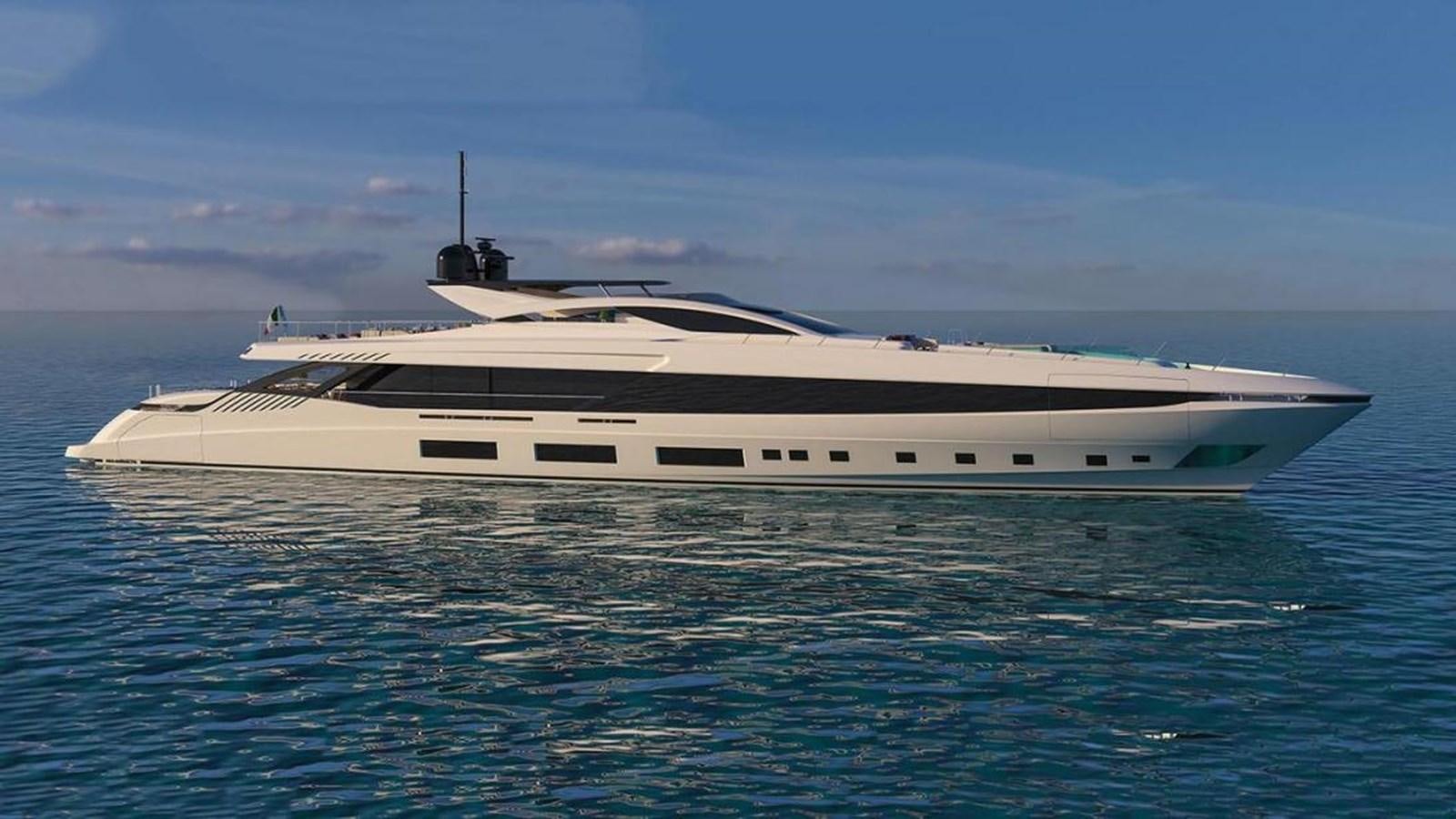 a large white ship in the water aboard EL LEON Yacht for Sale