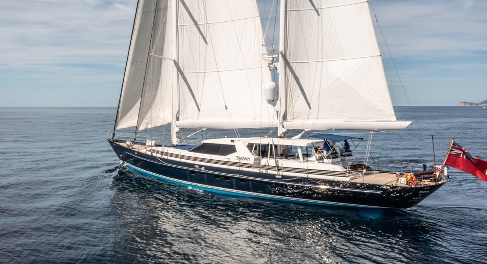 a boat sailing on the sea aboard TAIPAN OF WALES Yacht for Sale