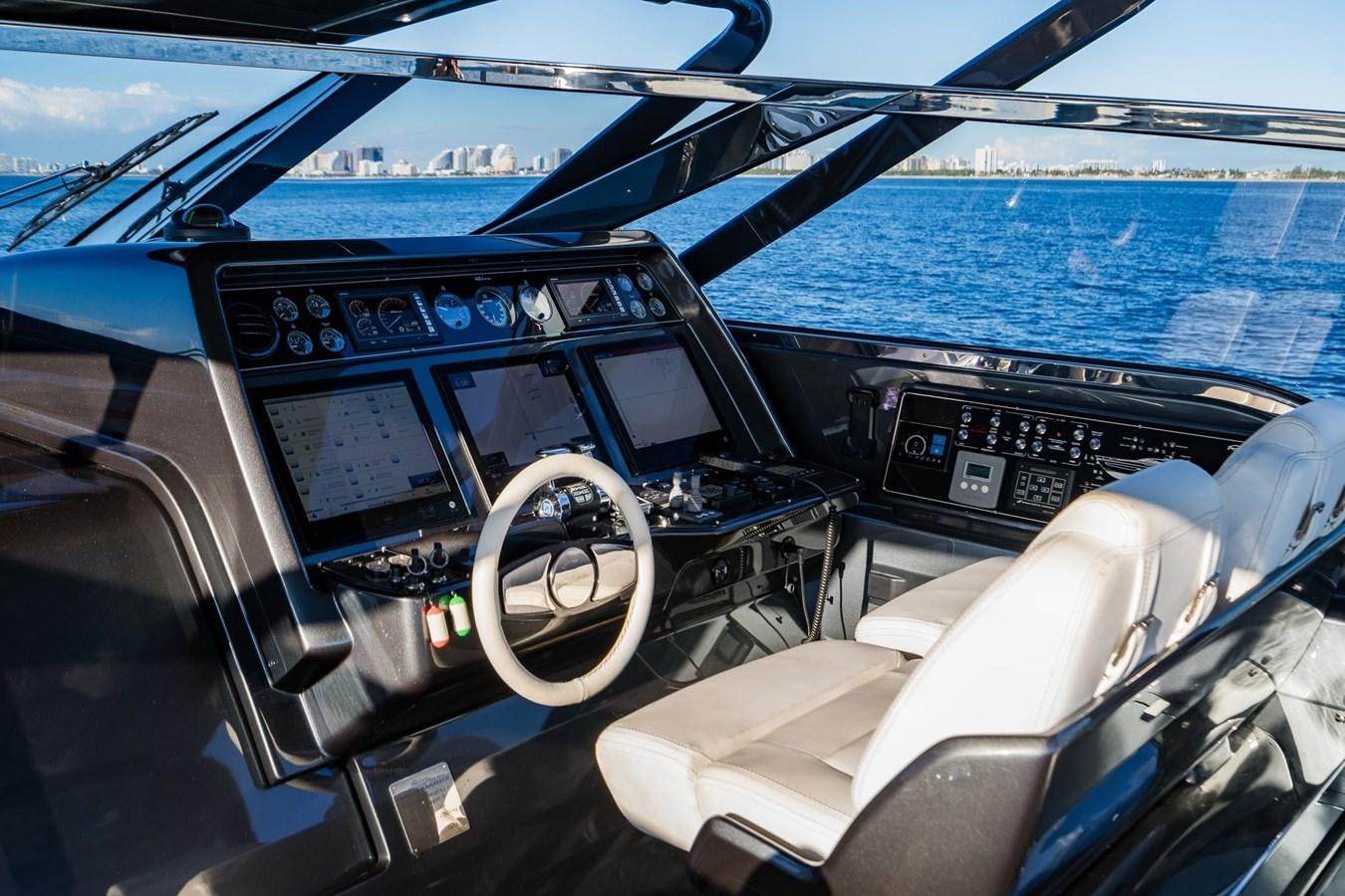 the cockpit of a plane aboard 2021 RIVA 76' BAHAMAS Yacht for Sale