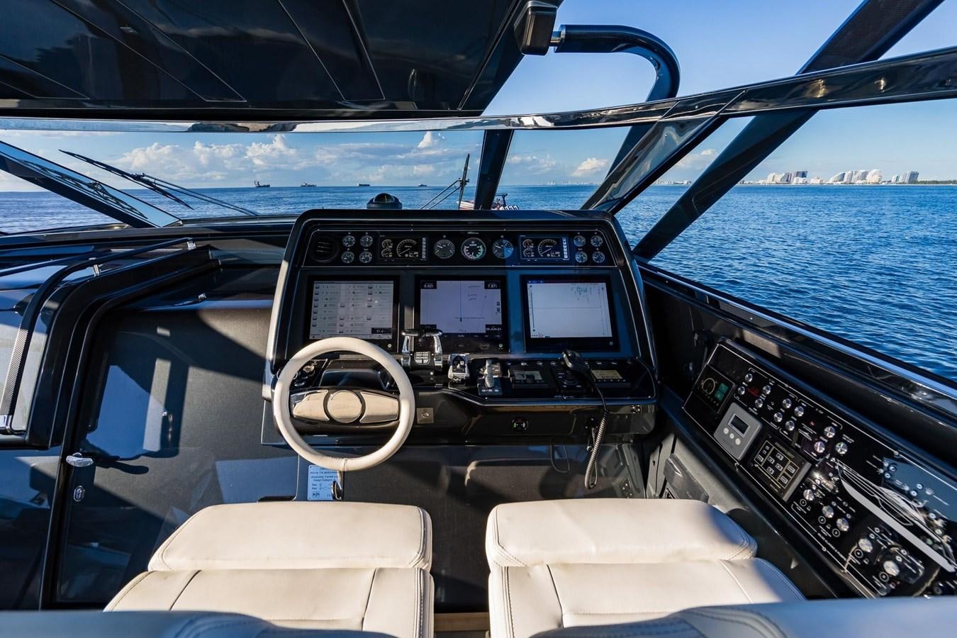 the inside of a car aboard 2021 RIVA 76' BAHAMAS Yacht for Sale