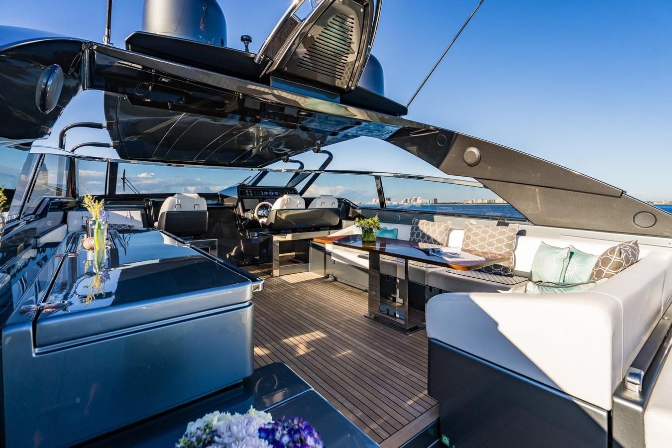 inside of a space ship aboard 2021 RIVA 76' BAHAMAS Yacht for Sale