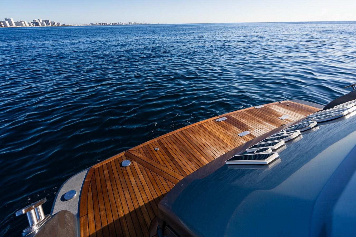 the front of a boat on the water aboard 2021 RIVA 76' BAHAMAS Yacht for Sale