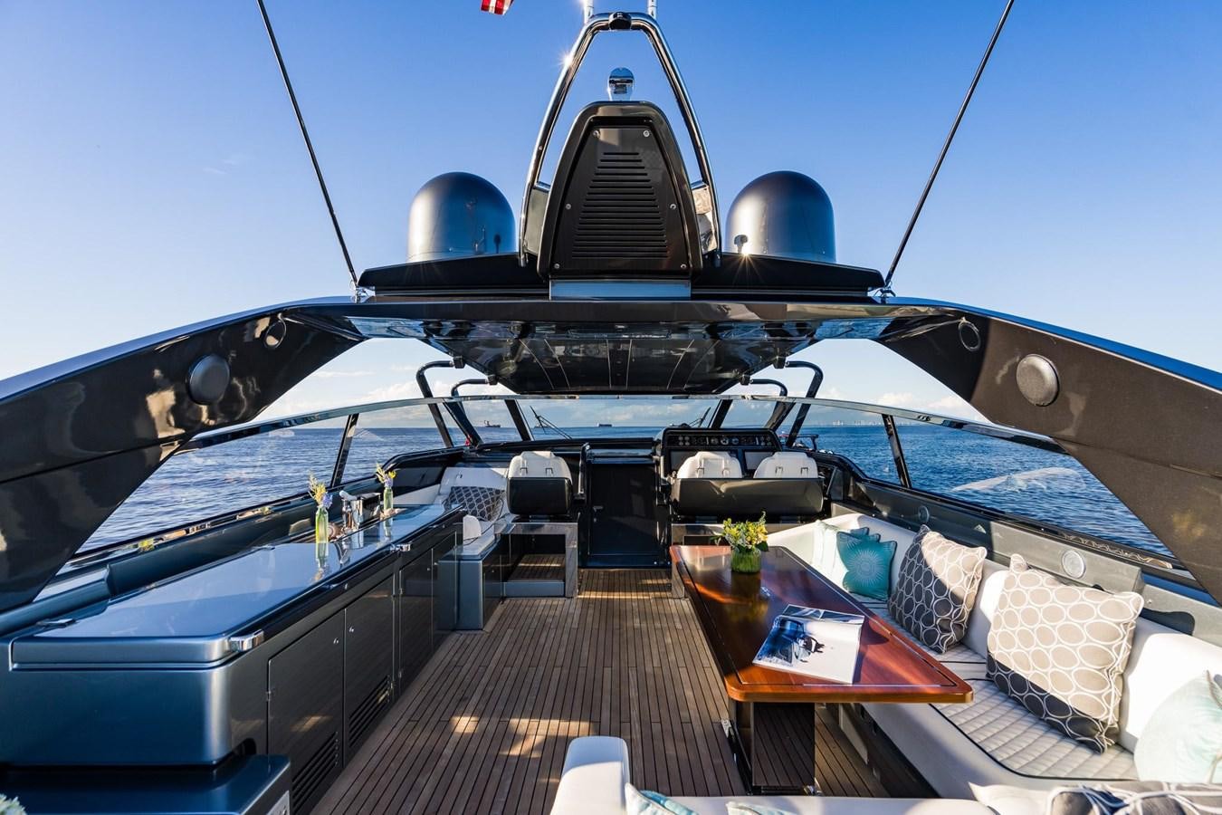 the cockpit of a boat aboard 2021 RIVA 76' BAHAMAS Yacht for Sale