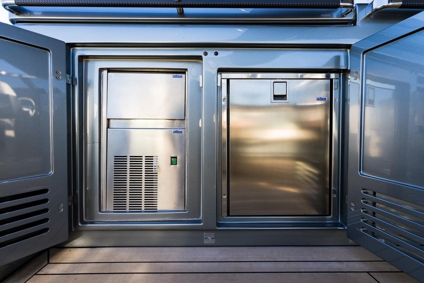 a couple of windows on a train aboard 2021 RIVA 76' BAHAMAS Yacht for Sale