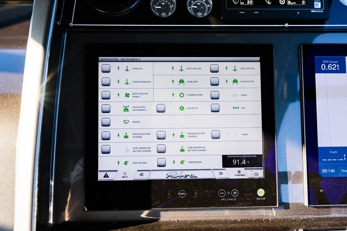 a black and white tablet aboard 2021 RIVA 76' BAHAMAS Yacht for Sale