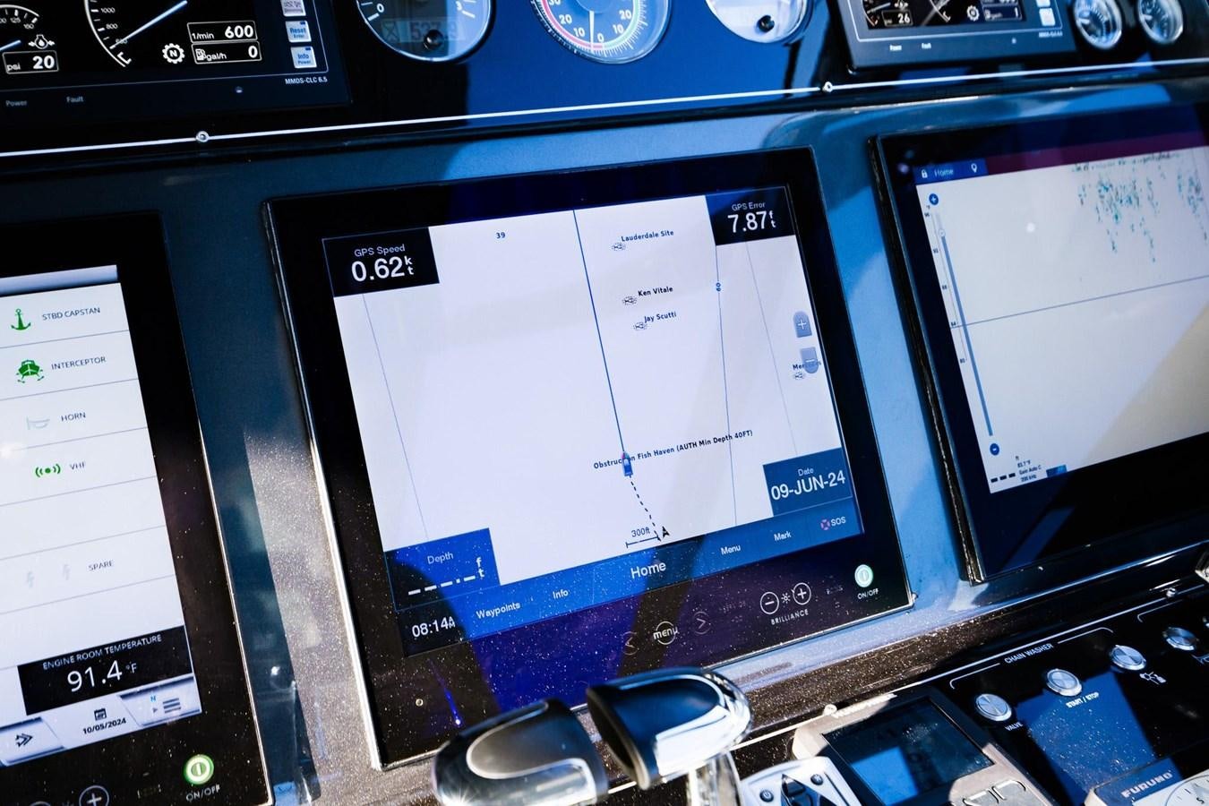 a computer monitor with a screen aboard 2021 RIVA 76' BAHAMAS Yacht for Sale