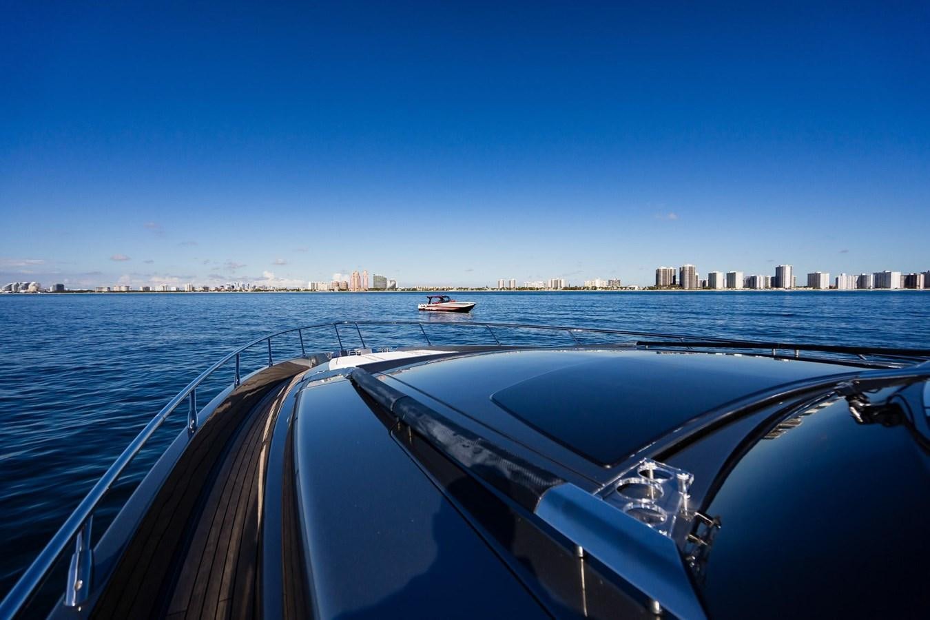 a view of a city from a boat aboard 2021 RIVA 76' BAHAMAS Yacht for Sale
