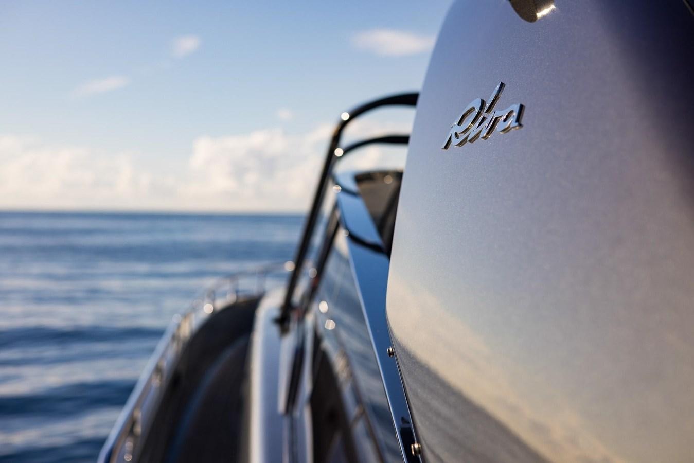 the front of a boat aboard 2021 RIVA 76' BAHAMAS Yacht for Sale