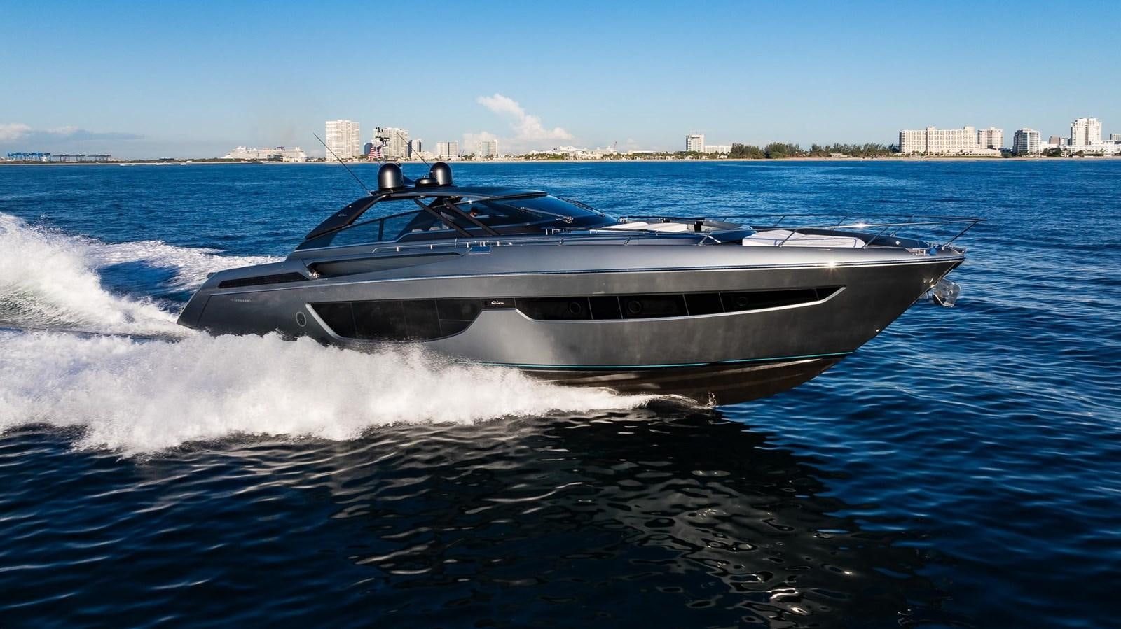 a boat splashing in the water aboard 2021 RIVA 76' BAHAMAS Yacht for Sale
