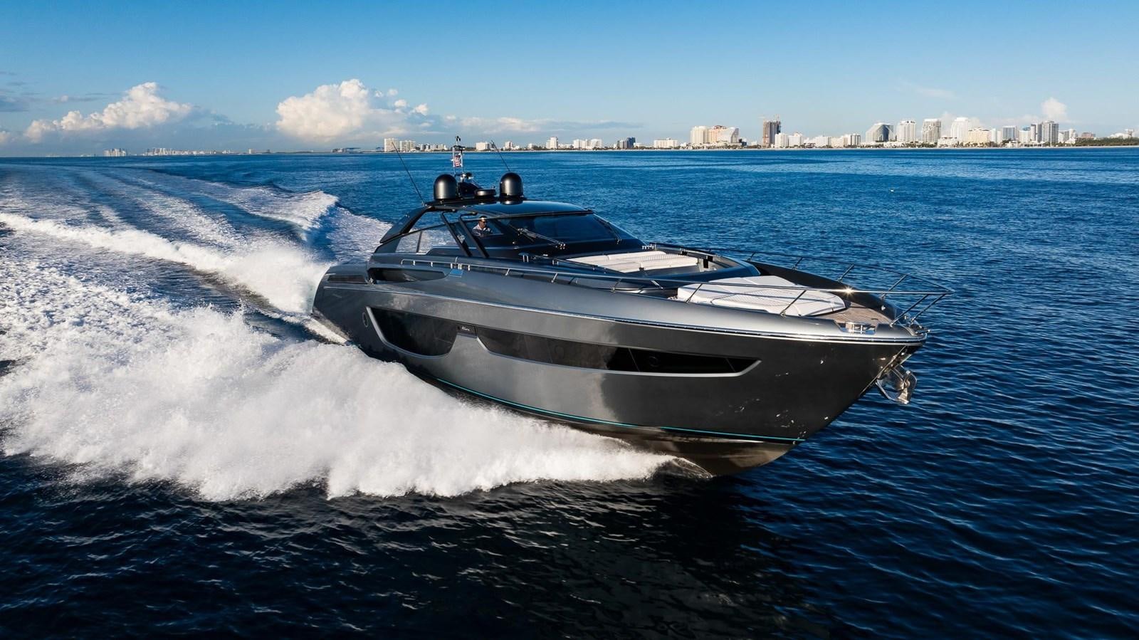 a boat splashing in the water aboard 2021 RIVA 76' BAHAMAS Yacht for Sale