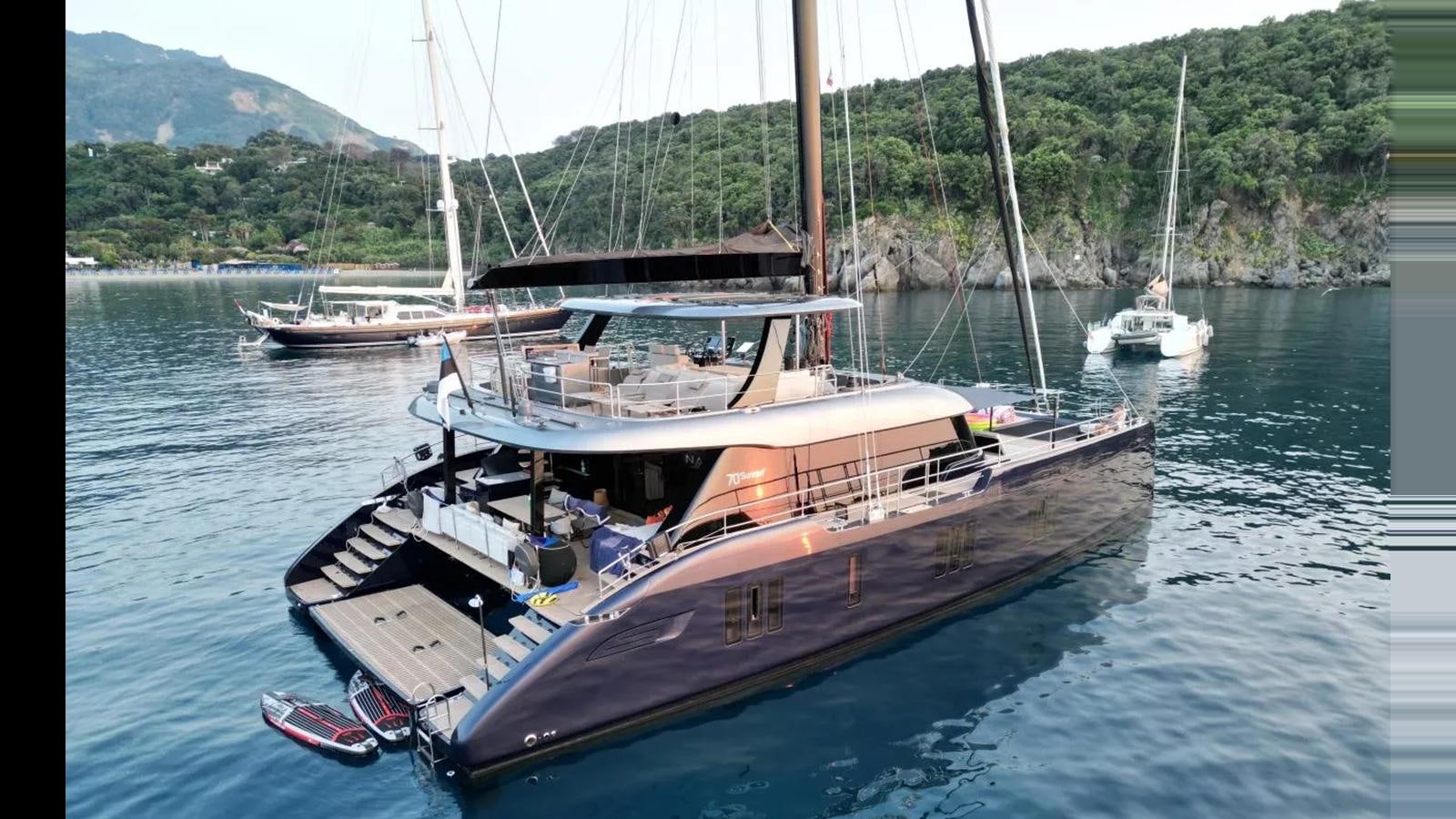 a boat in the water aboard NAOMA Yacht for Sale