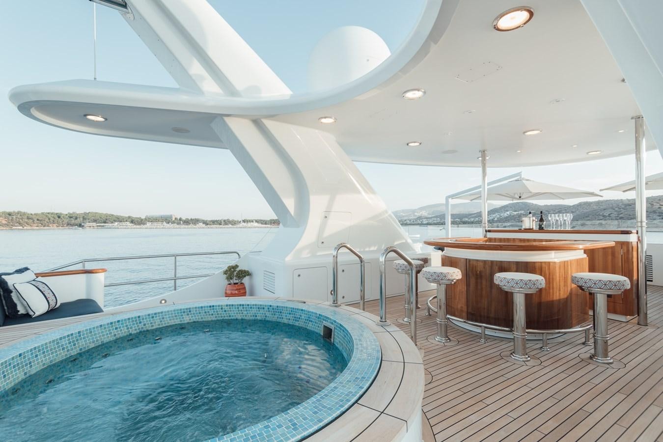 a pool on a deck aboard HERCULES Yacht for Sale