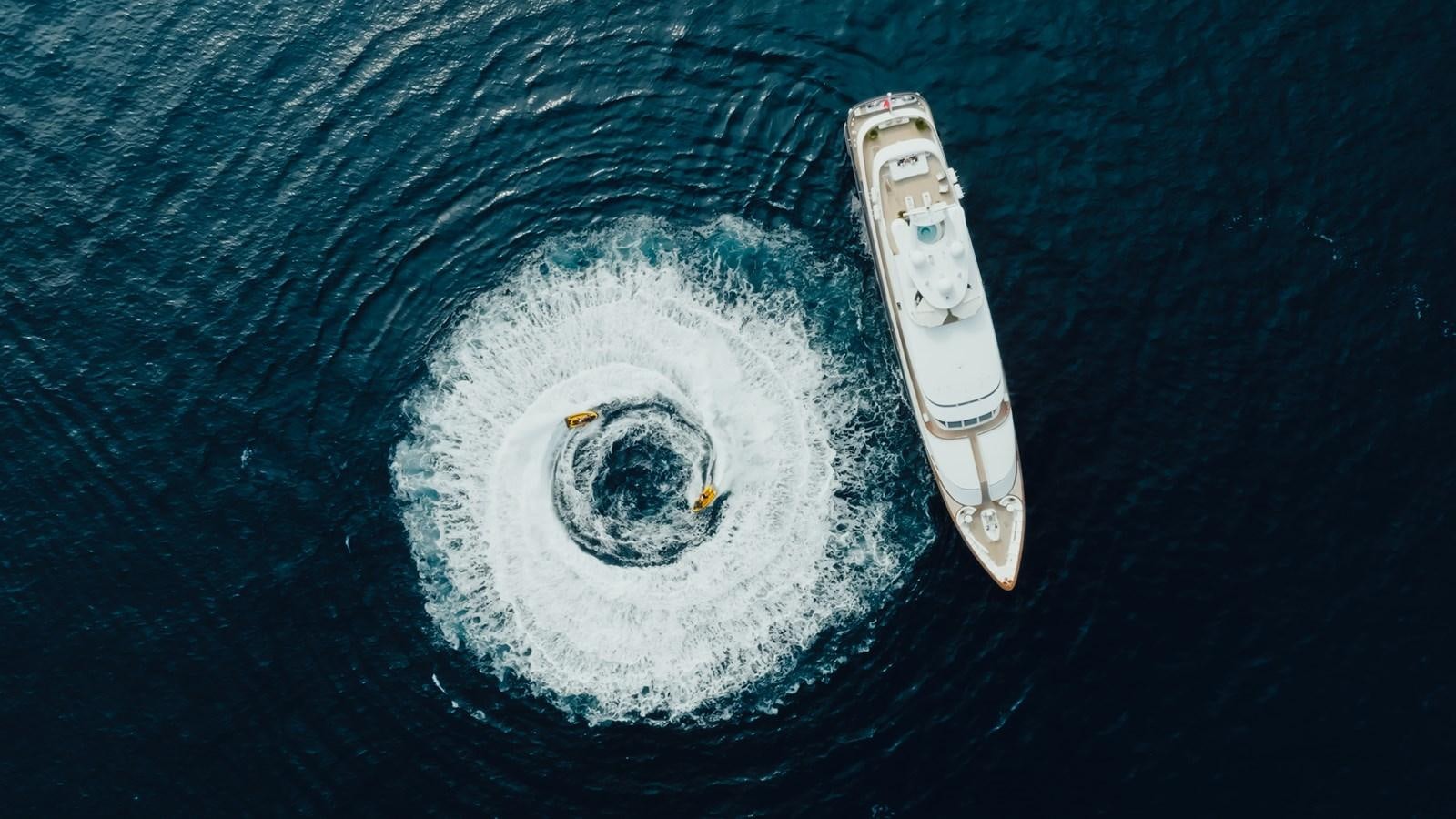 a space ship in the water aboard HERCULES Yacht for Sale