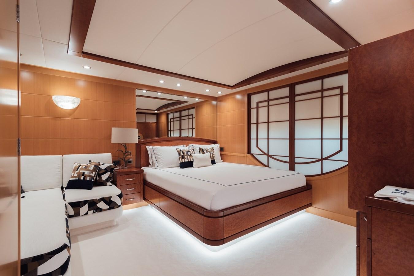 a room with two beds aboard HERCULES Yacht for Sale