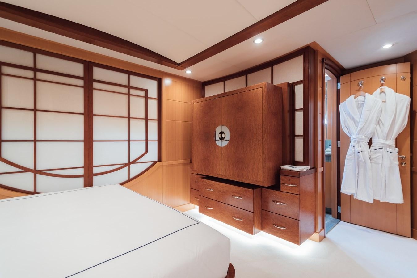 a bed in a room aboard HERCULES Yacht for Sale