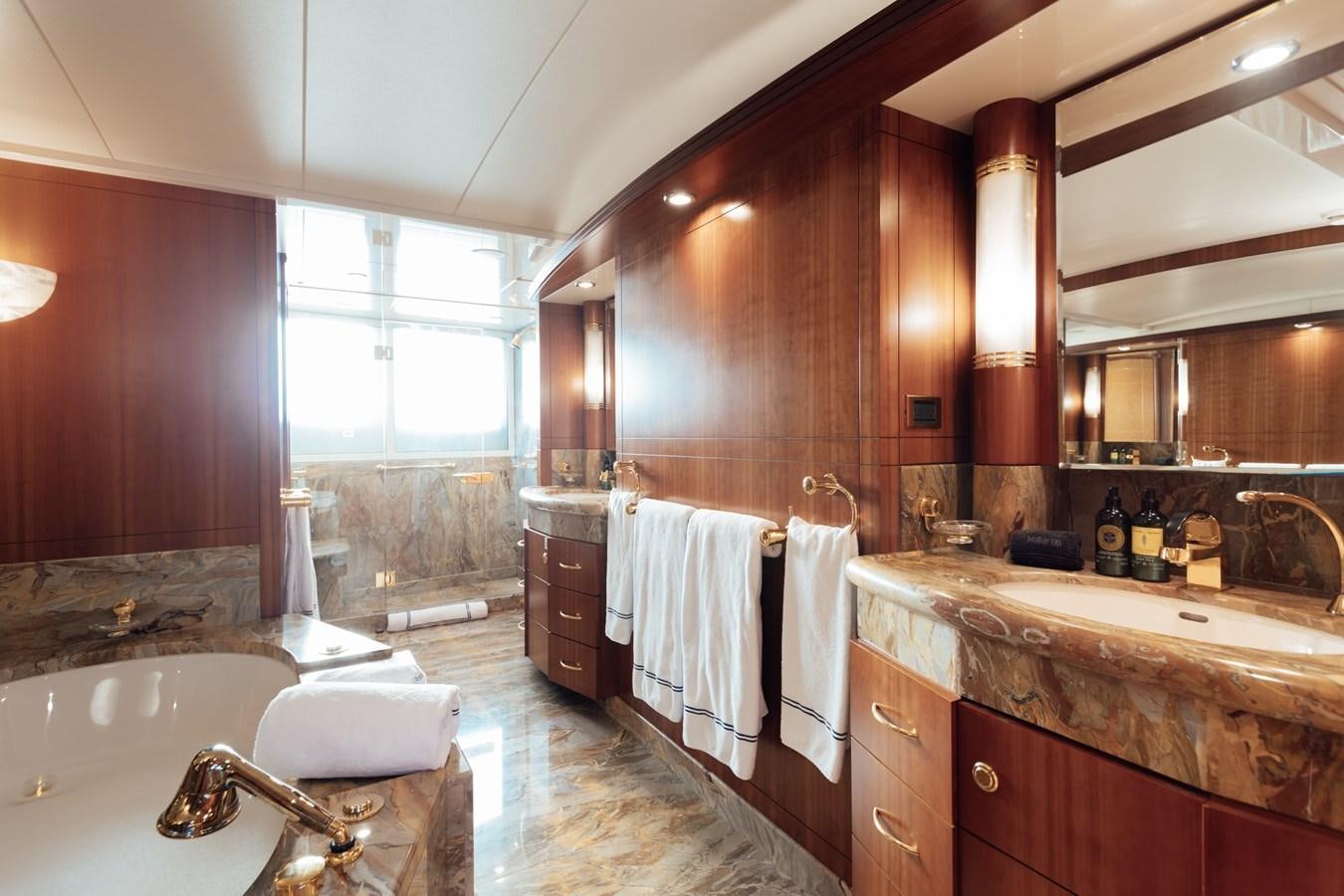 a bathroom with a large tub aboard HERCULES Yacht for Sale