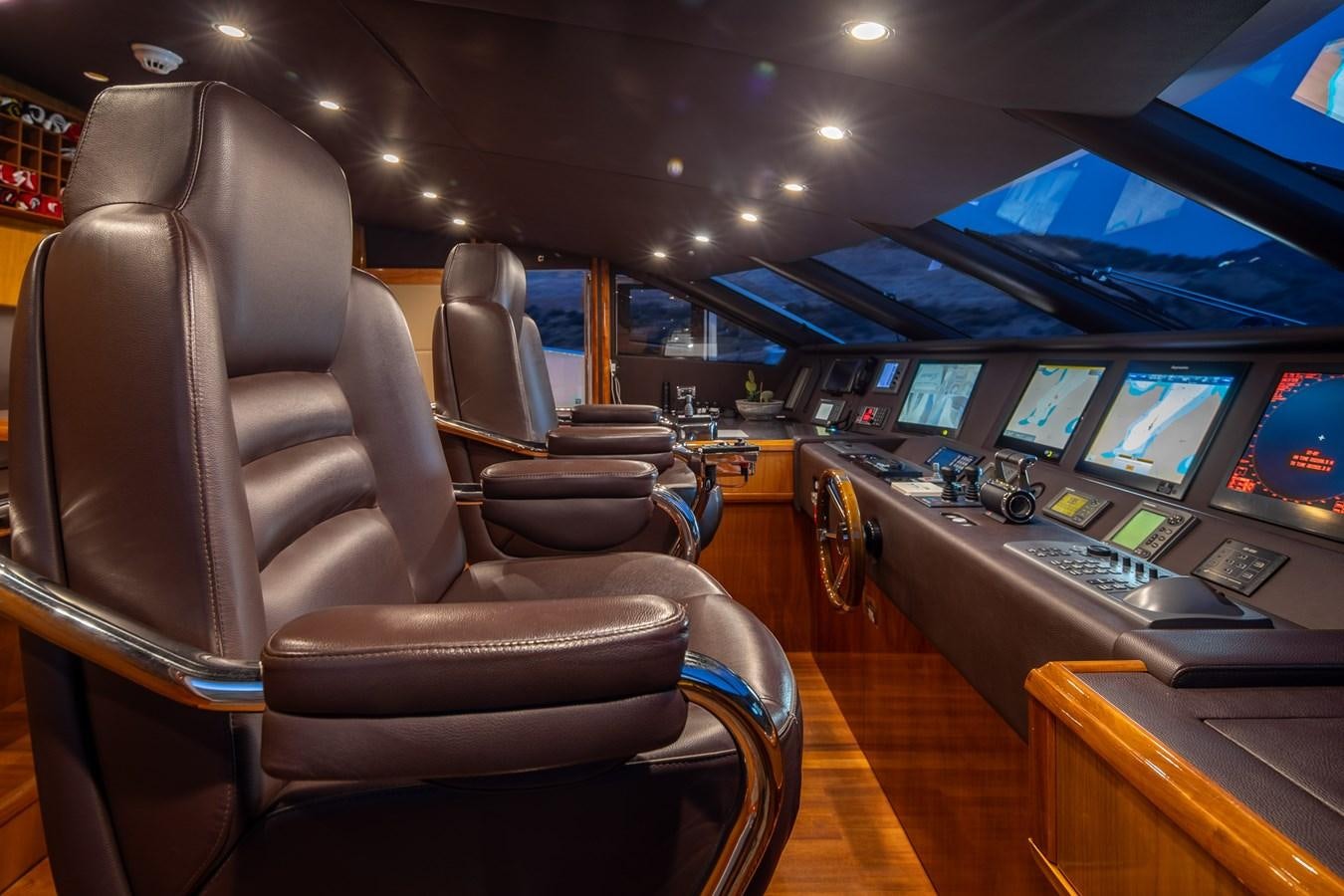 inside of a car aboard IMAN Yacht for Sale