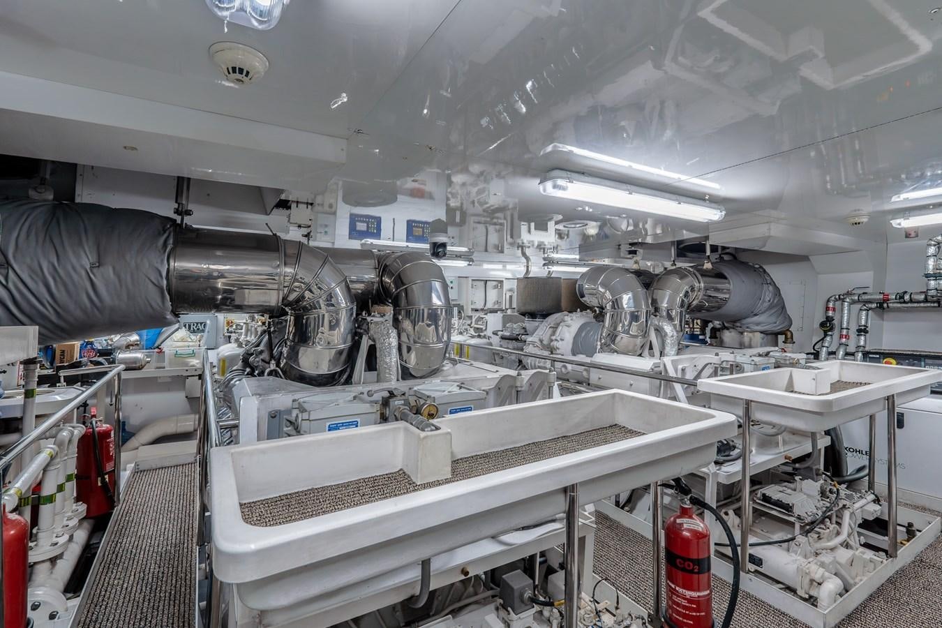 a large room with machinery aboard IMAN Yacht for Sale