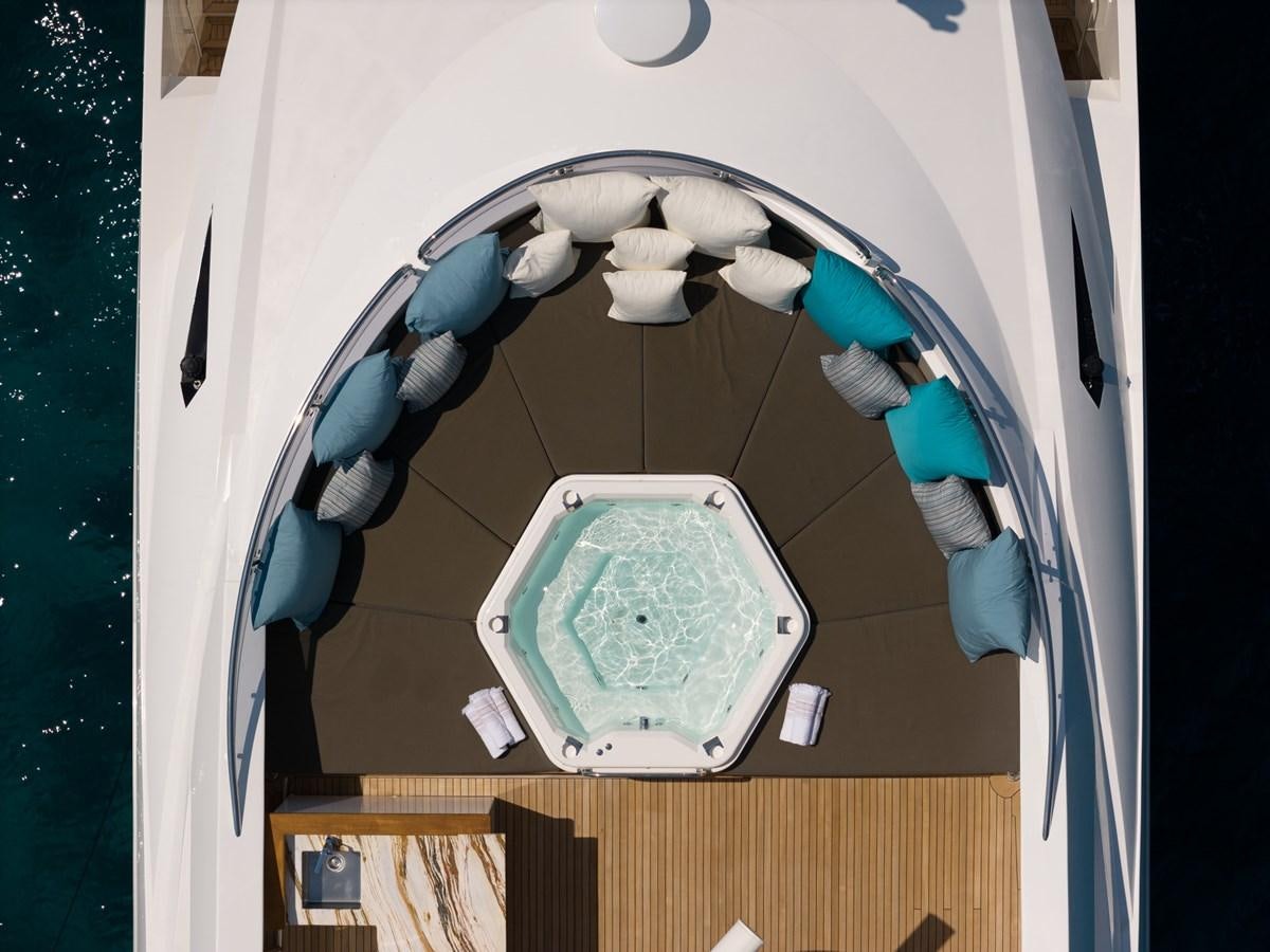 a mirror with blue and white gloves aboard IMAN Yacht for Sale