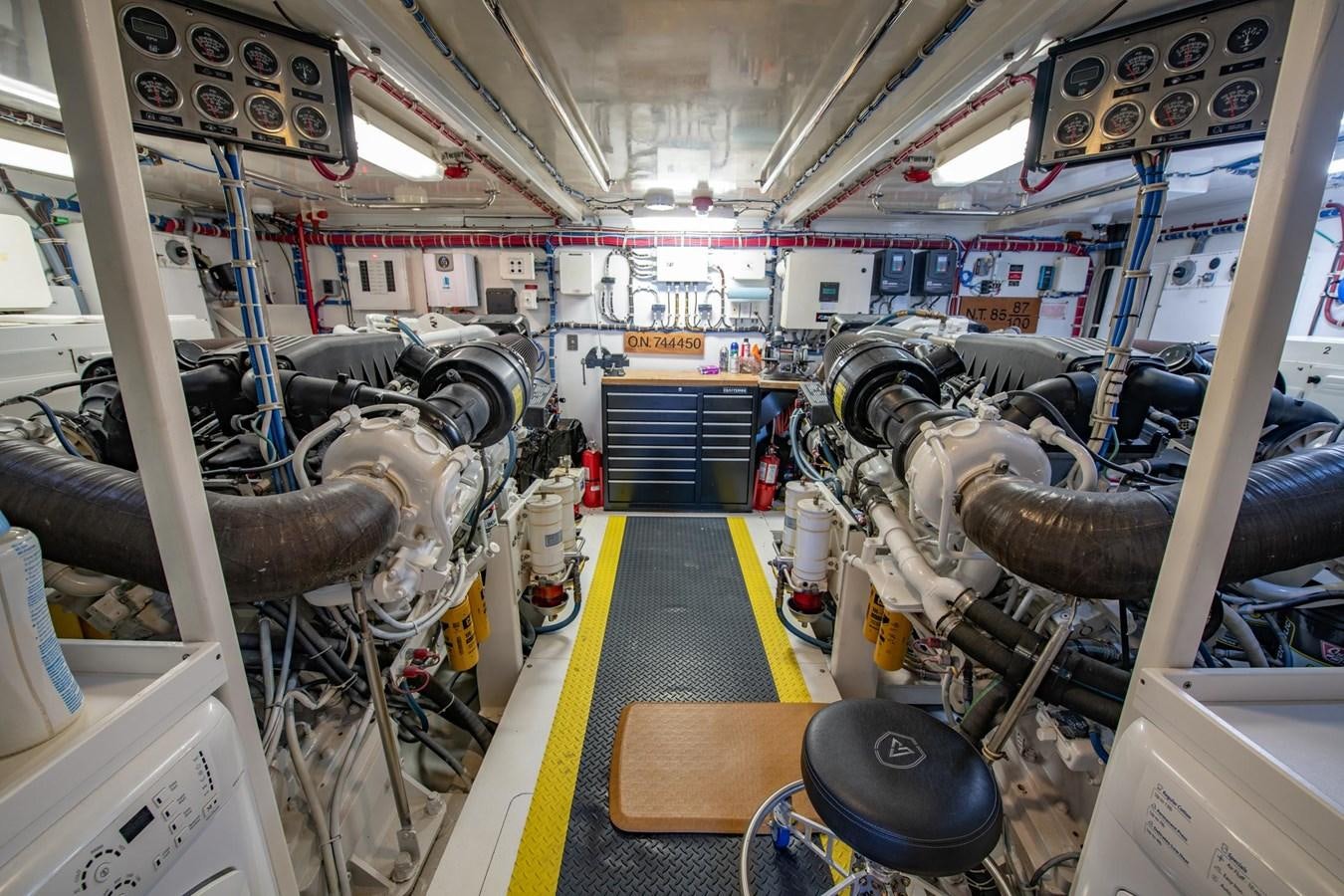 a room with machinery aboard DESTINY IV Yacht for Sale