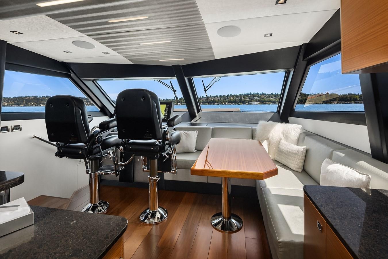 inside of a car aboard THRU & THRU Yacht for Sale