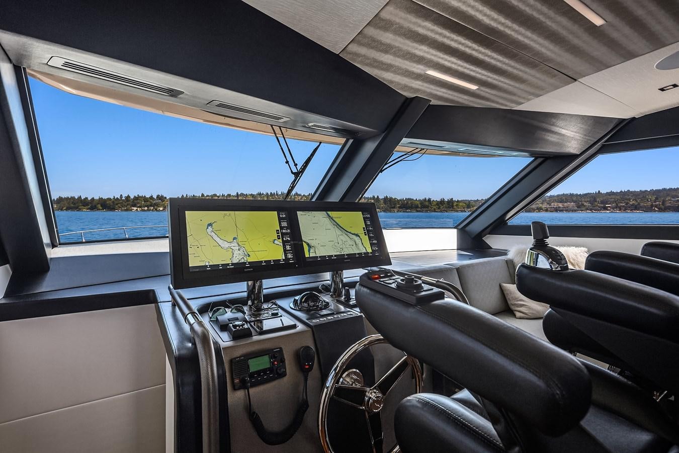 inside of a car aboard THRU & THRU Yacht for Sale